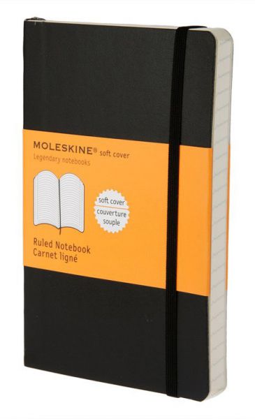 Блокнот Moleskine CLASSIC SOFT 90x140мм 192стр. линейка мягкая обложка фиксирующая резинка черный