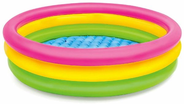 Надувной бассейн Intex Sunset Glow Pool зеленый/желтый/розовый, 131 л