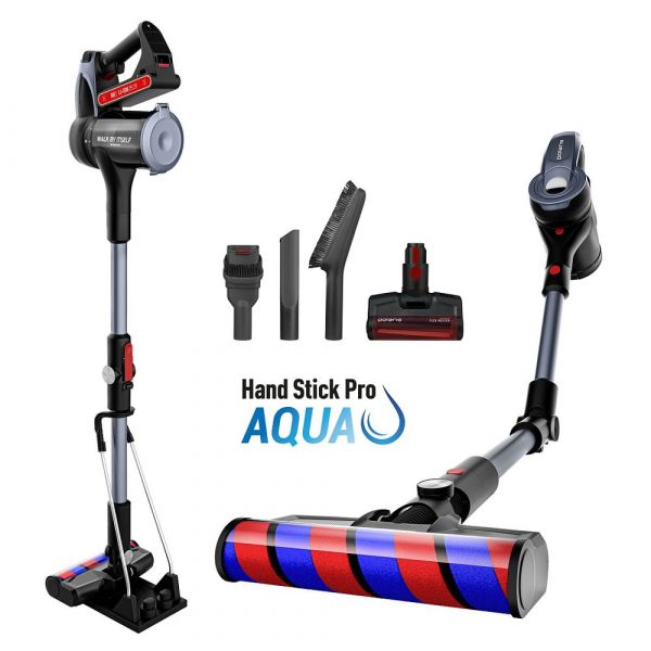 Пылесос Polaris PVCS 7090 HandStick PRO Aqua жемчужный/серый
